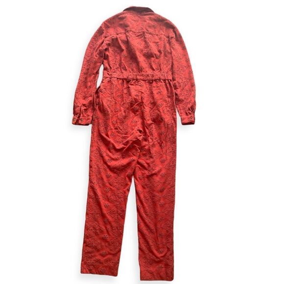 Free People Rust Eyelet Jumpsuit Set The Tone sz 2 000140 - Picture 2 of 10